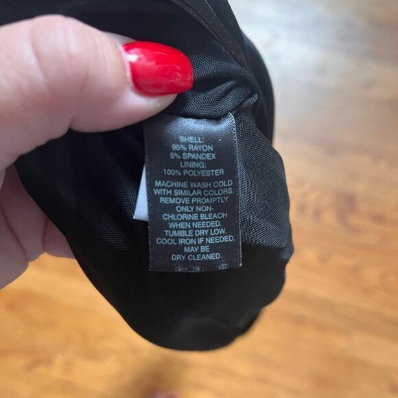 White House Black Market Black Drop Waist 3/4 Sleeve Casual Dress sz XXS - Picture 7 of 7